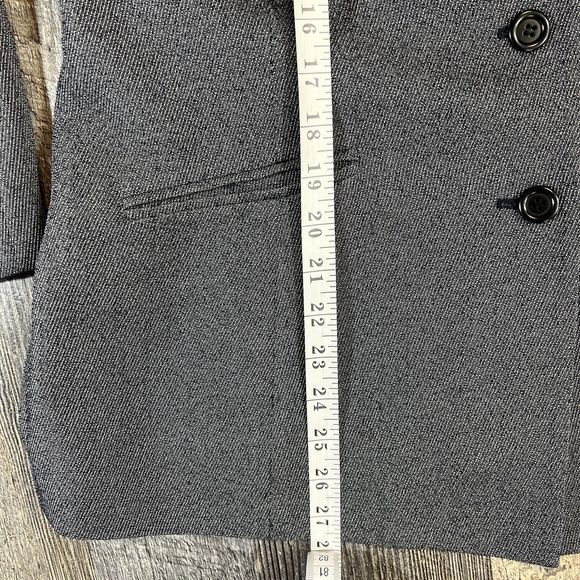 Kasper Black Gray Jacket Office Work Career Blazer Size 14P - Picture 10 of 11